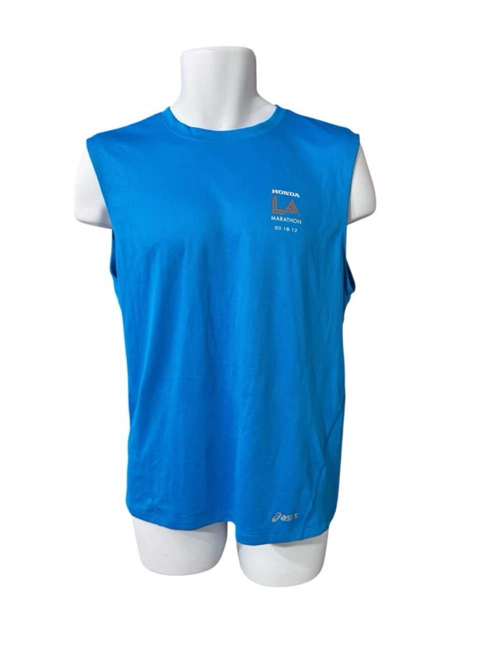 Asics Men’s Bright Blue Sleeveless Running Tank with LA Marathon 2012  Logo